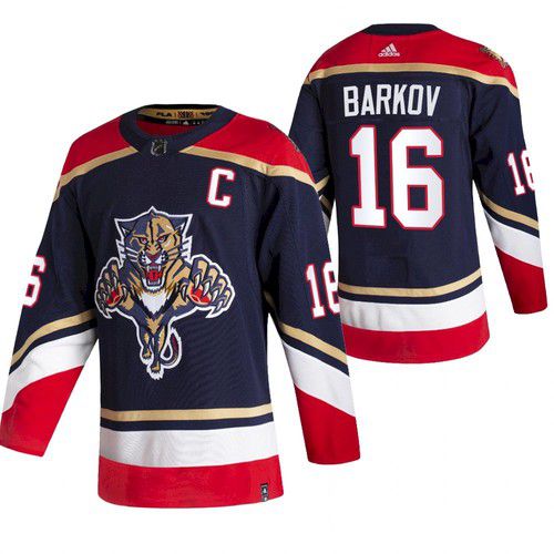 Men Florida Panthers #16 Barkov Blue NHL 2021 Reverse Retro jersey
